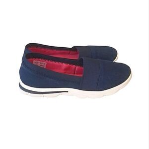 Lands' End Blue Canvas Slip On Shoes Size 7B